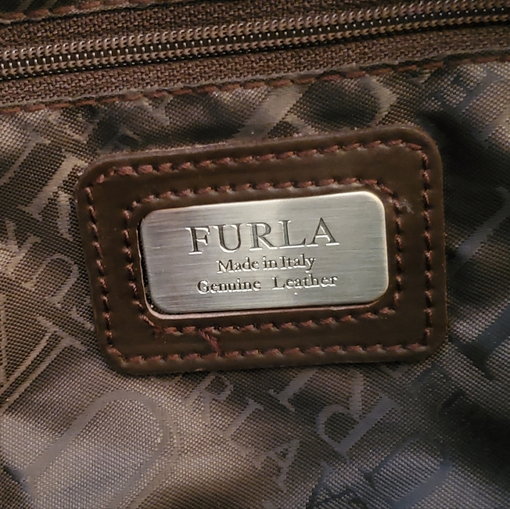 Furla Vintage Two-Tone Lizard Leather Y2K Handbag - Picture 5 of 16